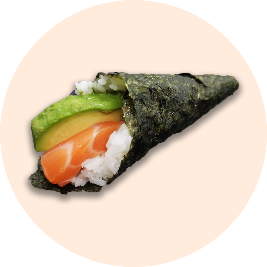 Temaki de Salmón y Aguacate Temaki de Salmón y Aguacate